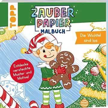 portada Zauberpapier Malbuch Weihnachten: Die Wichtel Sind los (en Alemán)