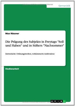 portada Die Pragung Des Subjekts in Freytags Soll Und Haben Und in Stifters Nachsommer (German Edition)