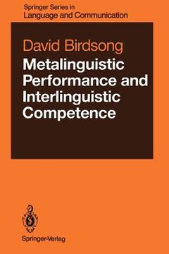 portada metalinguistic performance and interlinguistic competence (in English)