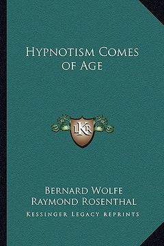 portada hypnotism comes of age (en Inglés)