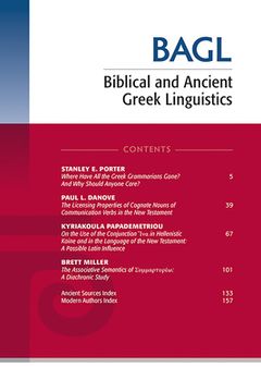 portada Biblical and Ancient Greek Linguistics, Volume 9 (in English)