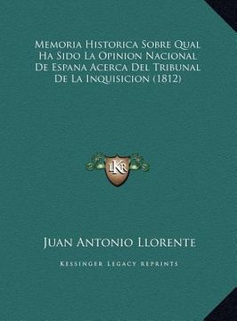portada memoria historica sobre qual ha sido la opinion nacional de espana acerca del tribunal de la inquisicion (1812)