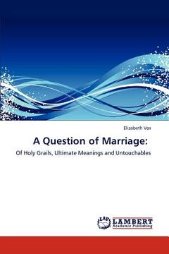 portada a question of marriage (in English)