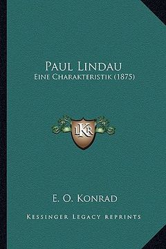 portada paul lindau: eine charakteristik (1875) (en Inglés)