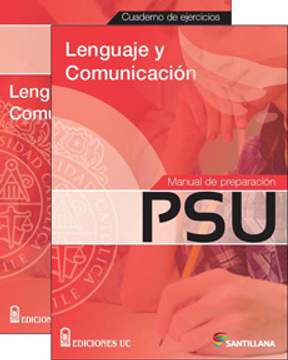 portada Manual de Preparacion psu + Cuaderno de Ejercicios Lenguaje Santillana