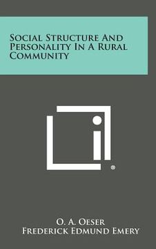portada Social Structure and Personality in a Rural Community (en Inglés)