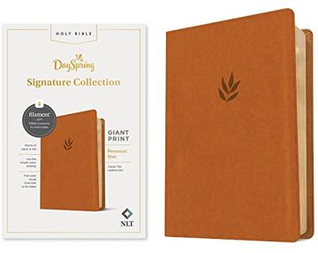 portada Nlt Personal Size Giant Print Bible, Filament Enabled Edition (Red Letter, Leatherlike, Classic Tan): Dayspring Signature Collection (en Inglés)