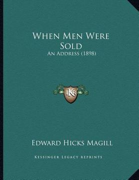 portada when men were sold: an address (1898) (in English)