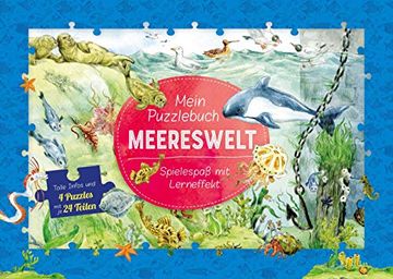 portada Mein Puzzlebuch Meereswelt: Tolle Infos und 4 Puzzles mit je 24 Teilen (en Alemán)