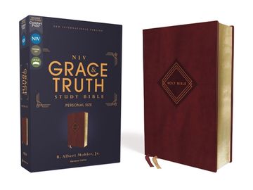 portada The Grace and Truth Study Bible: New International Version, Personal Size, Leathersoft, Burgundy, red Letter, Comfort Print 