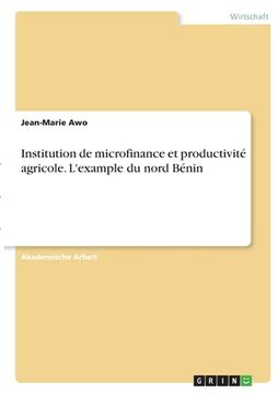 portada Institution de microfinance et productivité agricole. L'example du nord Bénin (en Alemán)