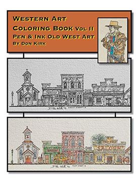 portada Western art Coloring Book: Pen & ink old West art (Vol ii) (in English)