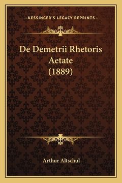 portada De Demetrii Rhetoris Aetate (1889) (en Latin)