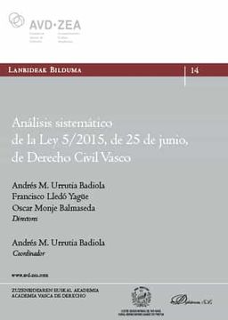 portada Analisis Sistematico de la ley 5/2015, de 25 de Junio, de Derecho Civil Vasco