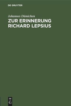 portada Zur Erinnerung Richard Lepsius (en Alemán)
