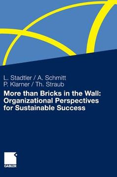 portada more than bricks in the wall: organizational perspectives for sustainable success: a tribute to professor dr. gilbert probst