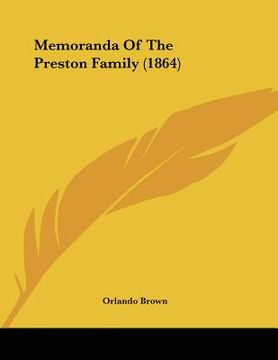 portada memoranda of the preston family (1864) (en Inglés)