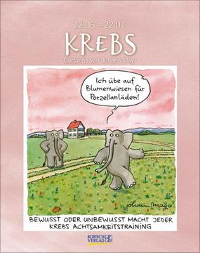 portada Krebs 2025: Sternzeichenkalender-Cartoonkalender als Wandkalender im Format 19 x 24 cm.