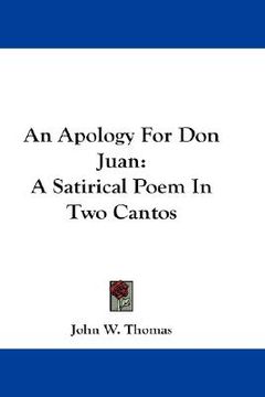 portada an apology for don juan: a satirical poem in two cantos (en Inglés)