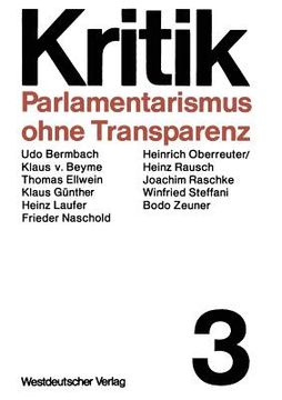 portada Parlamentarismus Ohne Transparenz (in German)