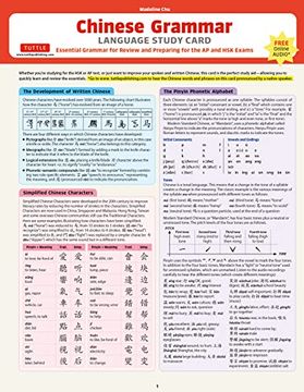 portada Chinese Grammar Language Study Card: Essential Grammar Points for hsk and ap Tests (Includes Online Audio) (en Inglés)
