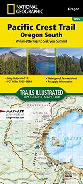 portada Pacific Crest Trail: Oregon South map [Willamette Pass to Siskiyou Summit] (National Geographic Topographic map Guide, 1005) (en Inglés)
