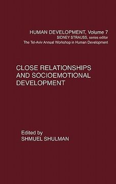 portada close relationships and socioemotional development (en Inglés)