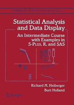 portada statistical analysis and data display: an intermediate course with examples in s-plus, r, and sas (en Inglés)