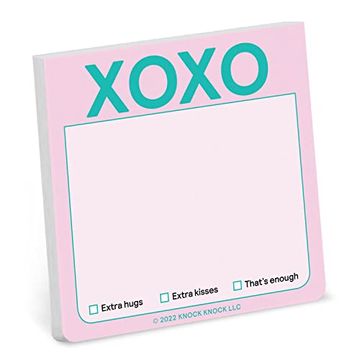 portada Knock Knock Xoxo Sticky Note pad (Pastel Version) (en Inglés)
