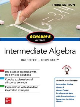 portada Schaum's Outline of Intermediate Algebra, Third Edition (Schaum's Outlines) (en Inglés)