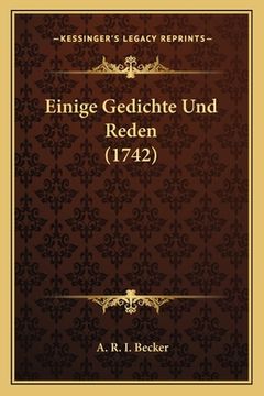 portada Einige Gedichte Und Reden (1742) (en Alemán)