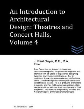 portada An Introduction to Architectural Design - Theatres and Concert Hall, Volume 4 (in English)