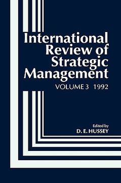 portada international review of strategic management 1992 (in English)
