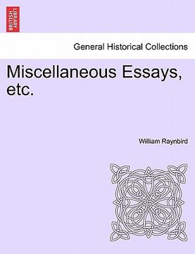 portada miscellaneous essays, etc. (en Inglés)