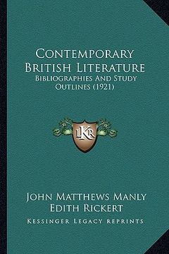 portada contemporary british literature: bibliographies and study outlines (1921) (en Inglés)