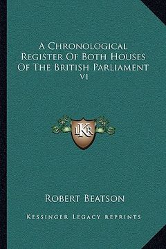 portada a chronological register of both houses of the british parliament: v1