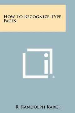 portada how to recognize type faces (en Inglés)