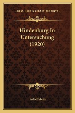 portada Hindenburg In Untersuchung (1920) (in German)