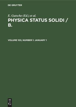portada Physica Status Solidi / b. , Volume 103, Number 1, January 1 