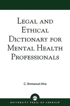portada legal and ethical dictionary for mental health professionals