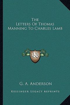 portada the letters of thomas manning to charles lamb (en Inglés)