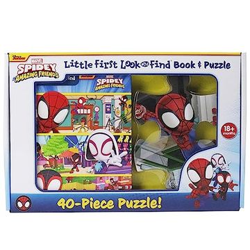 portada Disney Junior Marvel Spidey and his Amazing Friends: Little First Look and Find Book & Puzzle 