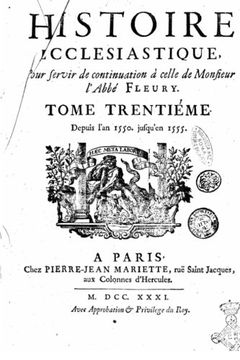 portada Histoire Ecclesiastique, pour Servir de Continuation à Celle de Monsieur l'Abbé Fleury - Tome XXX