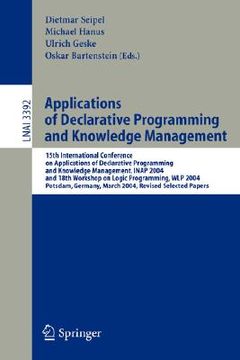 portada applications of declarative programming and knowledge management: 15th international conference on applications of declarative programming and knowled