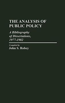 portada The Analysis of Public Policy: A Bibliography of Dissertations, 1977-1982 