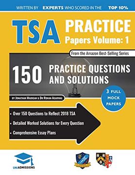 portada Tsa Practice Papers Volume One: 3 Full Mock Papers, 300 Questions in the Style of the Tsa, Detailed Worked Solutions for Every Question, Thinking Skills Assessment, Oxford Uniadmissions: Volume 1 (en Inglés)