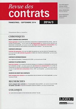 portada Revue des Contrats n 3 - 2014 (in French)