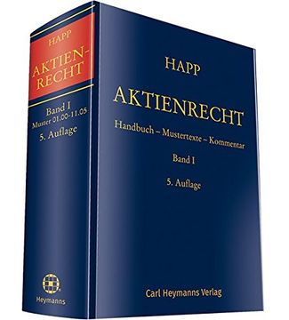 portada Aktienrecht Band i: Muster 1. 01-11. 05 Handbuch - Mustertexte - Kommentar (en Alemán)