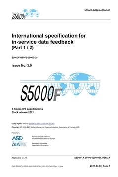 portada S5000F, International specification for in-service data feedback, Issue 3.0 (Part 1/2): S-Series 2021 Block Release (in English)