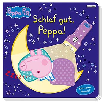 portada Peppa Pig: Schlaf Gut, Peppa! Pappbilderbuch mit Klappen und Taschenlampe (en Alemán)